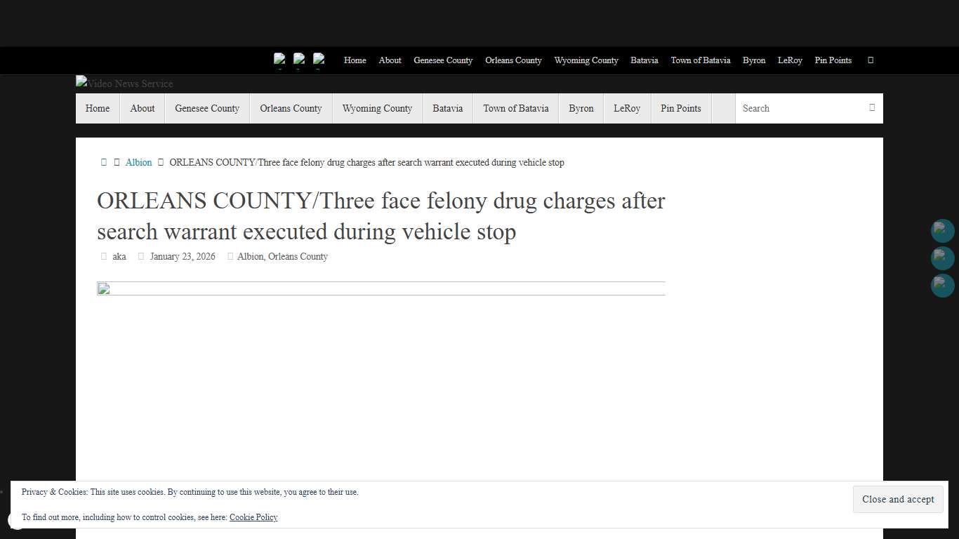 ORLEANS COUNTY/Three face felony drug charges after search warrant executed during vehicle stop – Video News Service